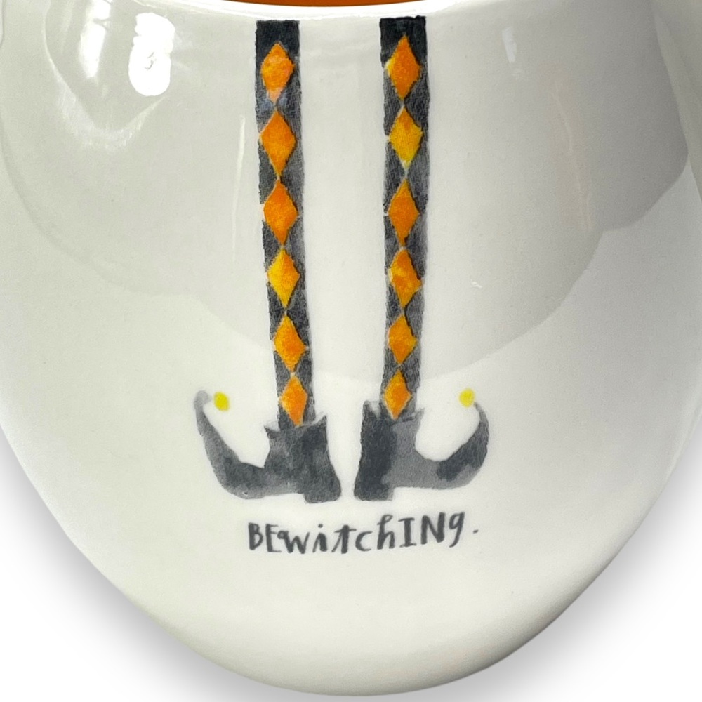 Rae Dunn Ivory & Glazed Orange "Bewitching" Halloween Witch Coffee Mug